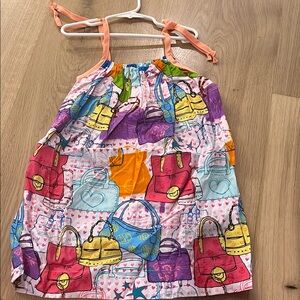 Girls Colorful Handbag Print Dress